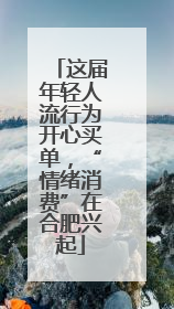 这届年轻人流行为开心买单，“情绪消费”在合肥兴起