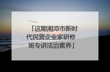 这期湘潭市新时代民营企业家研修班专讲法治素养