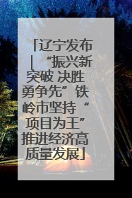 辽宁发布｜“振兴新突破 决胜勇争先”铁岭市坚持“项目为王”推进经济高质量发展