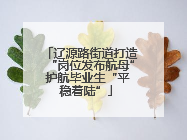 辽源路街道打造“岗位发布航母” 护航毕业生“平稳着陆”