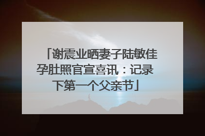 谢震业晒妻子陆敏佳孕肚照官宣喜讯：记录下第一个父亲节