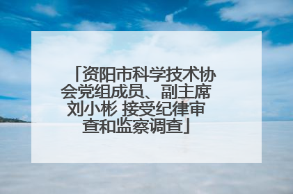 资阳市科学技术协会党组成员、副主席刘小彬 接受纪律审查和监察调查