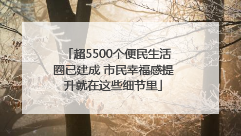 超5500个便民生活圈已建成 市民幸福感提升就在这些细节里