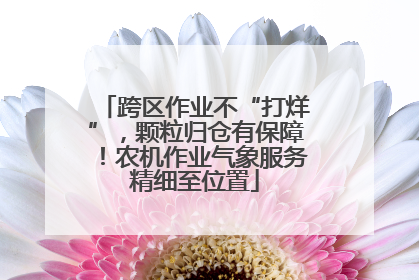 跨区作业不“打烊”，颗粒归仓有保障！农机作业气象服务精细至位置