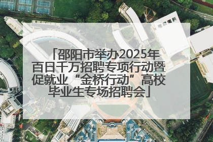 邵阳市举办2025年百日千万招聘专项行动暨促就业“金桥行动”高校毕业生专场招聘会