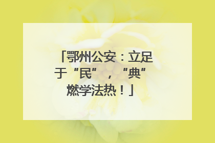 鄂州公安：立足于“民”，“典”燃学法热！