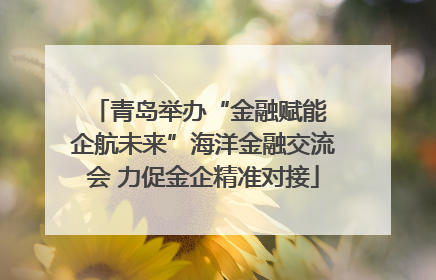 青岛举办“金融赋能 企航未来”海洋金融交流会 力促金企精准对接
