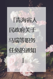 青海省人民政府关于马瑞等职务任免的通知
