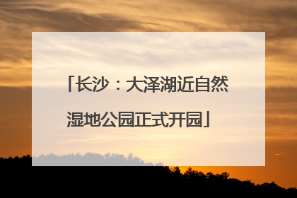 长沙：大泽湖近自然湿地公园正式开园