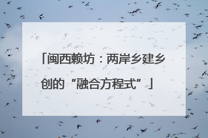 闽西赖坊：两岸乡建乡创的“融合方程式”