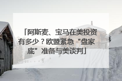 阿斯麦、宝马在美投资有多少？欧盟紧急“盘家底”准备与美谈判