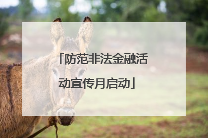 防范非法金融活动宣传月启动