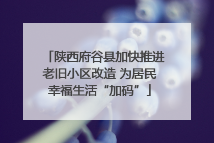 陕西府谷县加快推进老旧小区改造 为居民幸福生活“加码”
