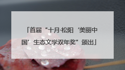 首届“十月·松阳‘美丽中国’生态文学双年奖”颁出