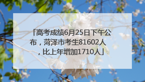 高考成绩6月25日下午公布，菏泽市考生81602人，比上年增加1710人