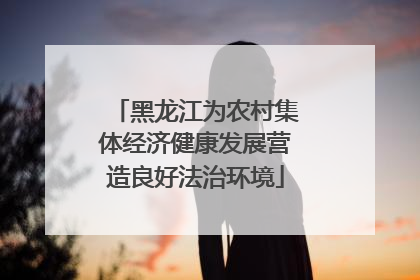 黑龙江为农村集体经济健康发展营造良好法治环境