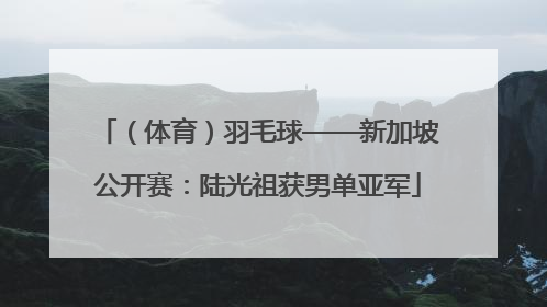 （体育）羽毛球——新加坡公开赛：陆光祖获男单亚军