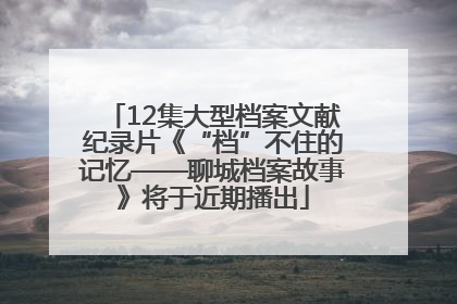 12集大型档案文献纪录片《“档”不住的记忆——聊城档案故事》将于近期播出