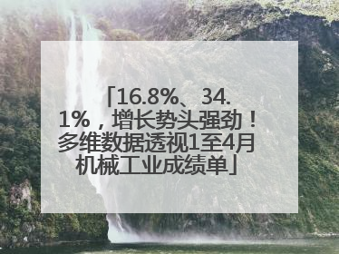 16.8%、34.1%，增长势头强劲！多维数据透视1至4月机械工业成绩单