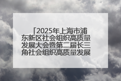 2025年上海市浦东新区社会组织高质量发展大会暨第二届长三角社会组织高质量发展峰会成功举办