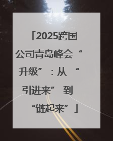 2025跨国公司青岛峰会“升级”：从 “引进来” 到 “链起来”