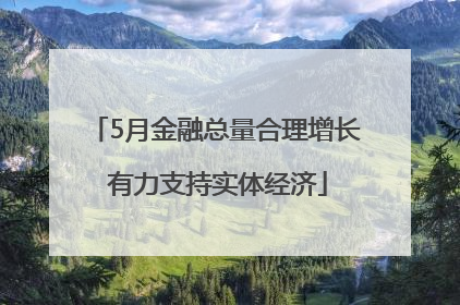 5月金融总量合理增长 有力支持实体经济