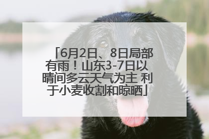 6月2日、8日局部有雨！山东3-7日以晴间多云天气为主 利于小麦收割和晾晒
