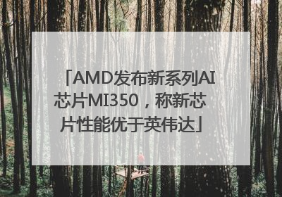 AMD发布新系列AI芯片MI350，称新芯片性能优于英伟达